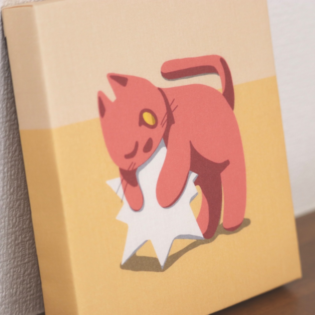 ファブリックパネル「星を抱くネコ」アートパネル