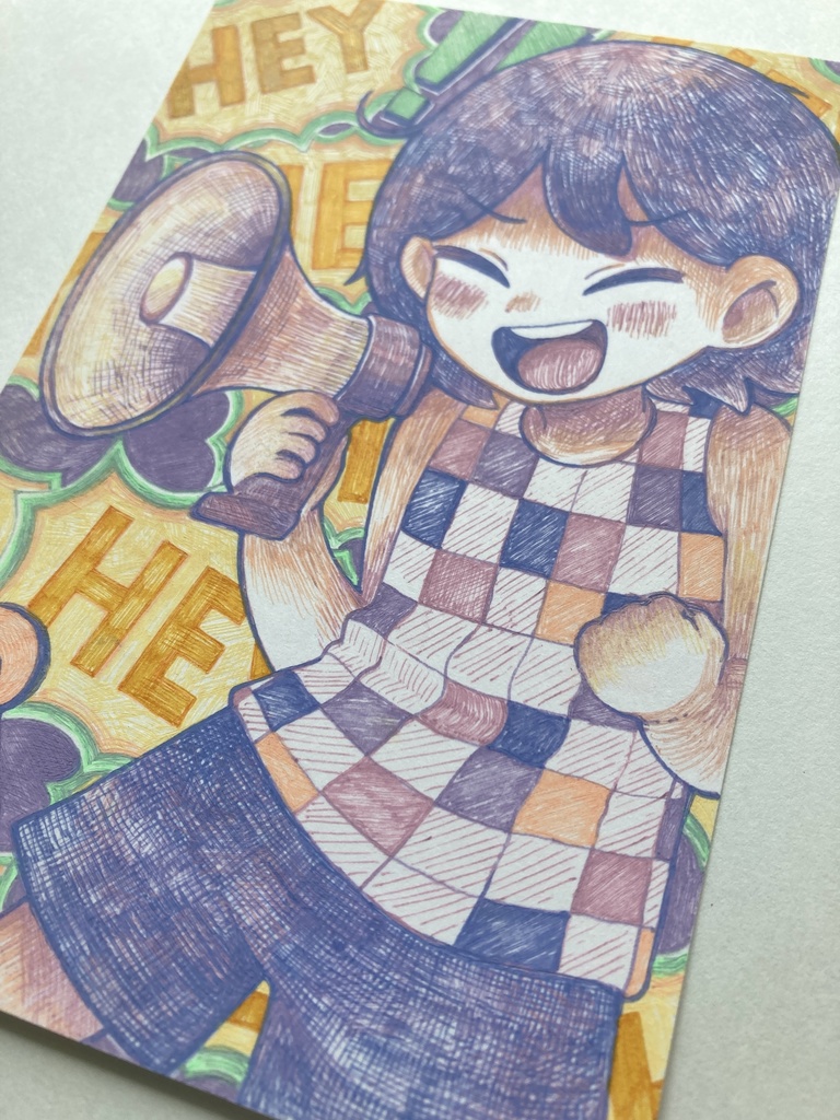 【原画】ポストカード『メガホン』