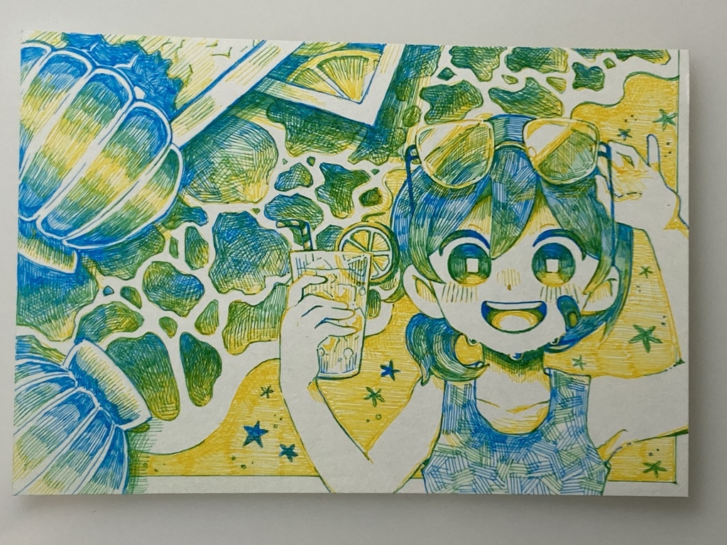【わけあり品】【原画】ポストカード『サタデーモーニング（B）』
