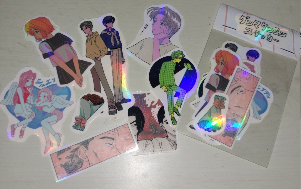 ケンミンステッカー(+高橋兄弟猫耳メイドチェキ風カード※選択式)