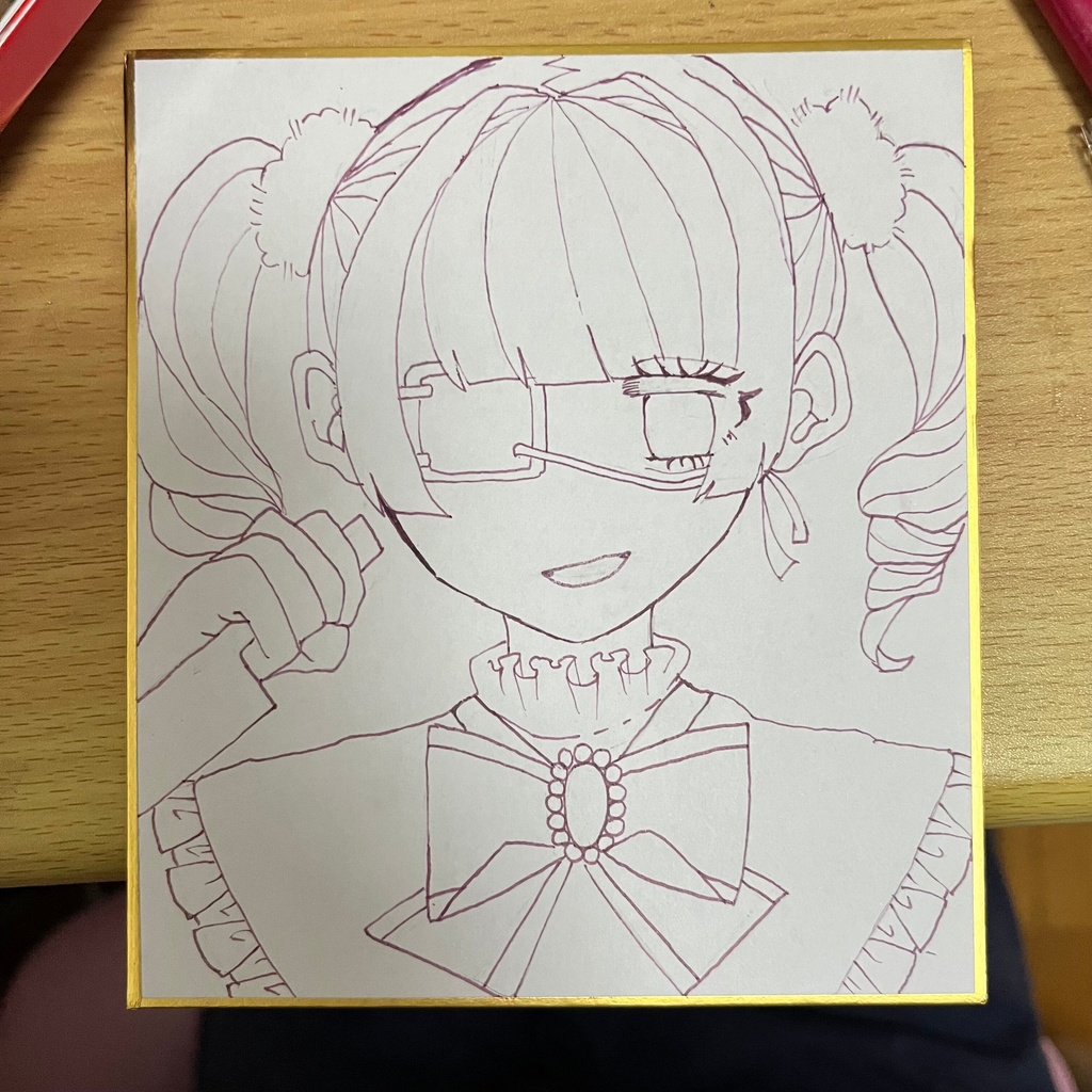 【ミニ色紙】自害系女子 ❤︎ Miniature colored paper