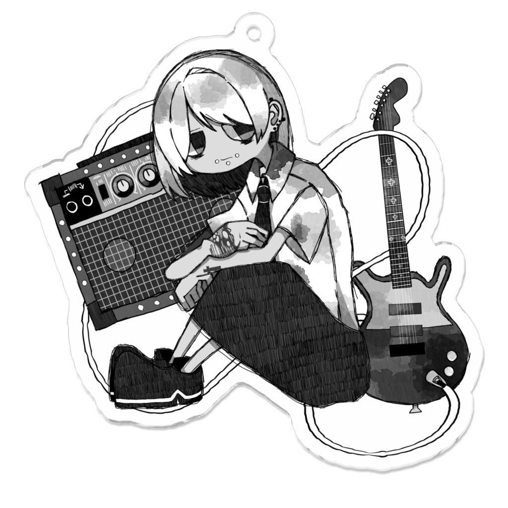 ダウナー軽音楽男子　アクリルキーホルダー