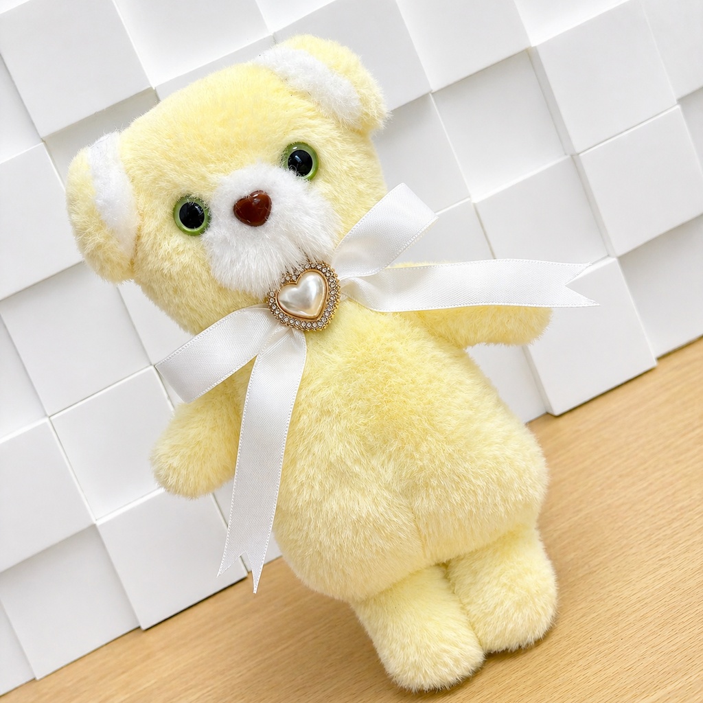 ハンドメイド きいろのわんちゃんぬいぐるみ