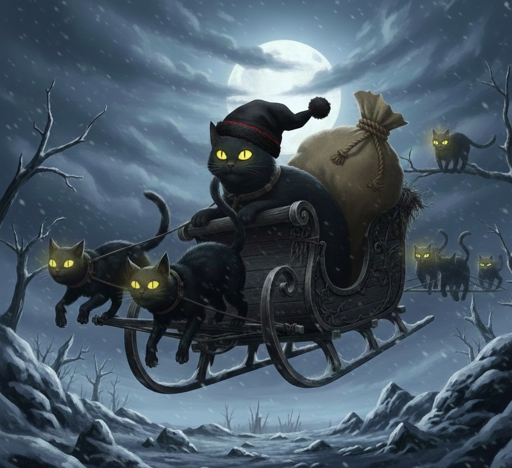 黒サンタ猫の聖夜