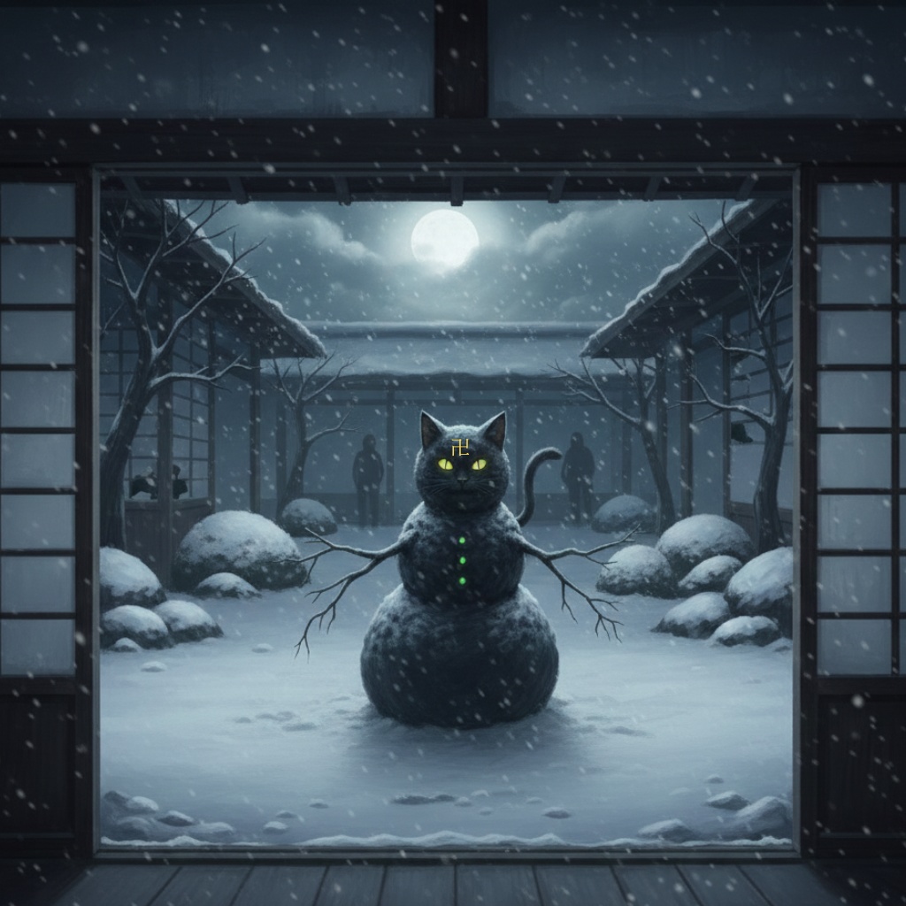 【無料素材】侵食される雪だるま