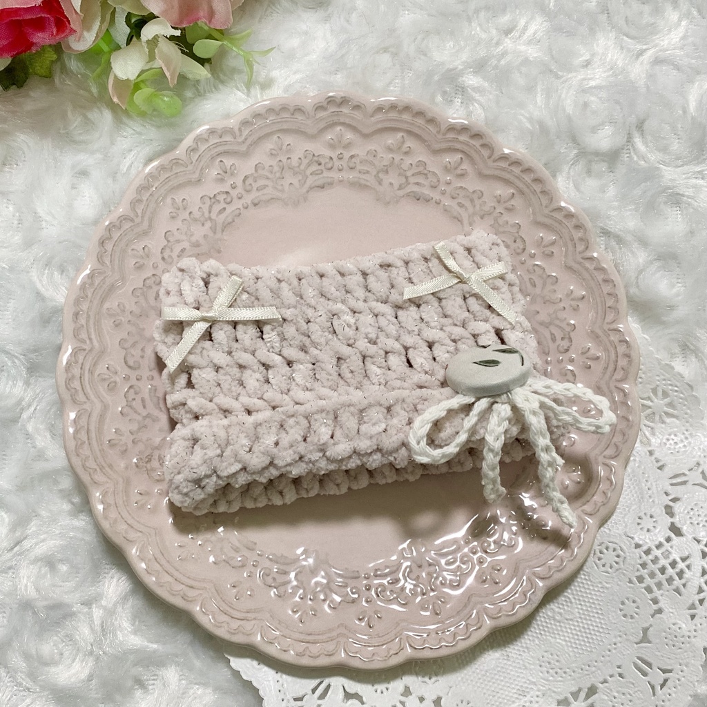 【ぬい服10〜12cm】 きらきら猫耳ニット帽子セット