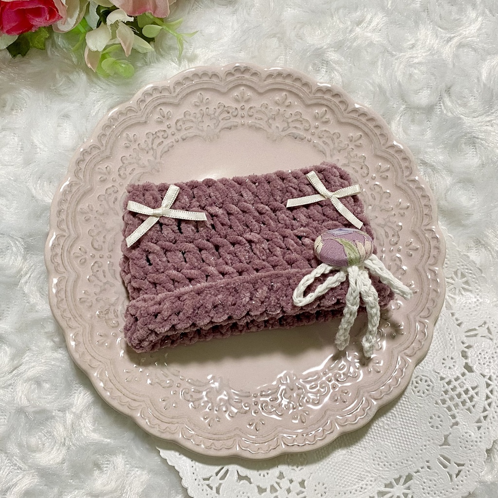 【ぬい服10〜12cm】 きらきら猫耳ニット帽子セット