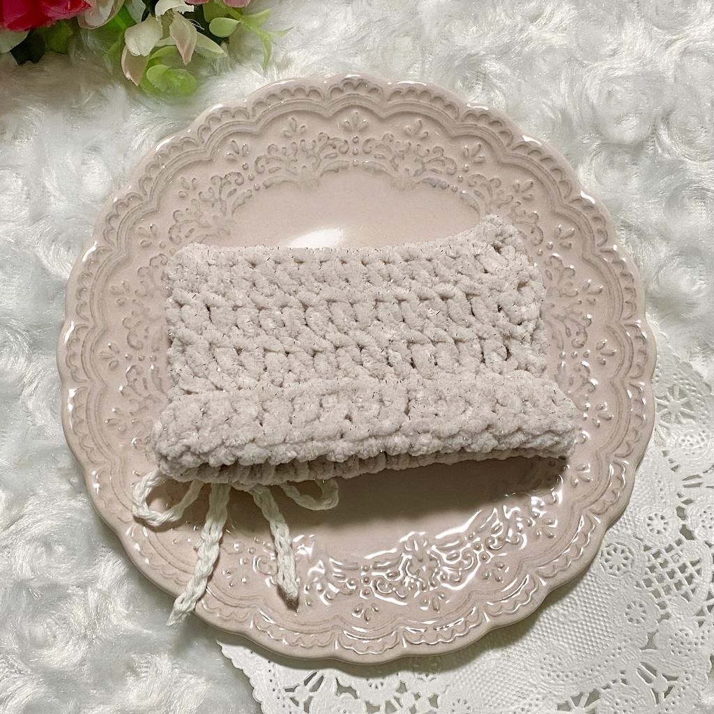 【ぬい服10〜12cm】 きらきら猫耳ニット帽子セット