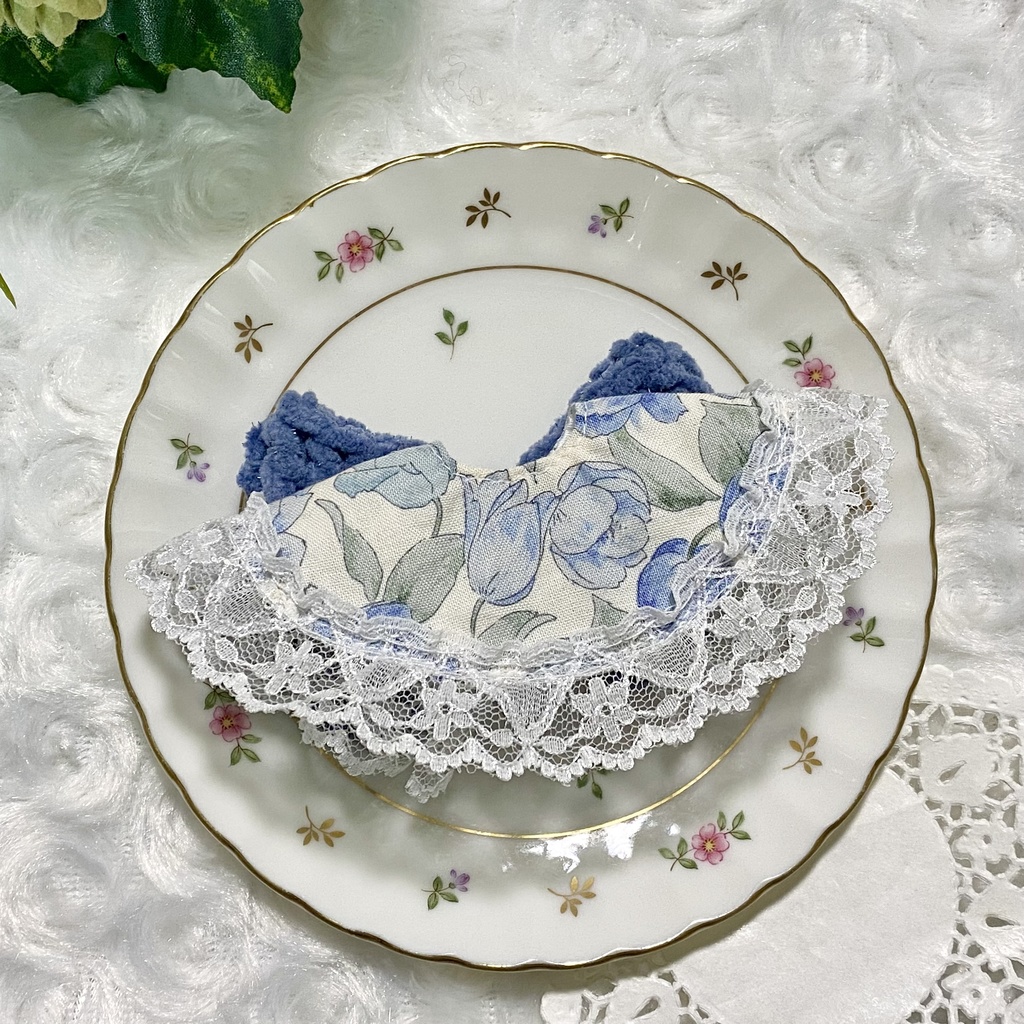 【10〜12cmぬい服】 きらきら猫耳ニット帽子セット