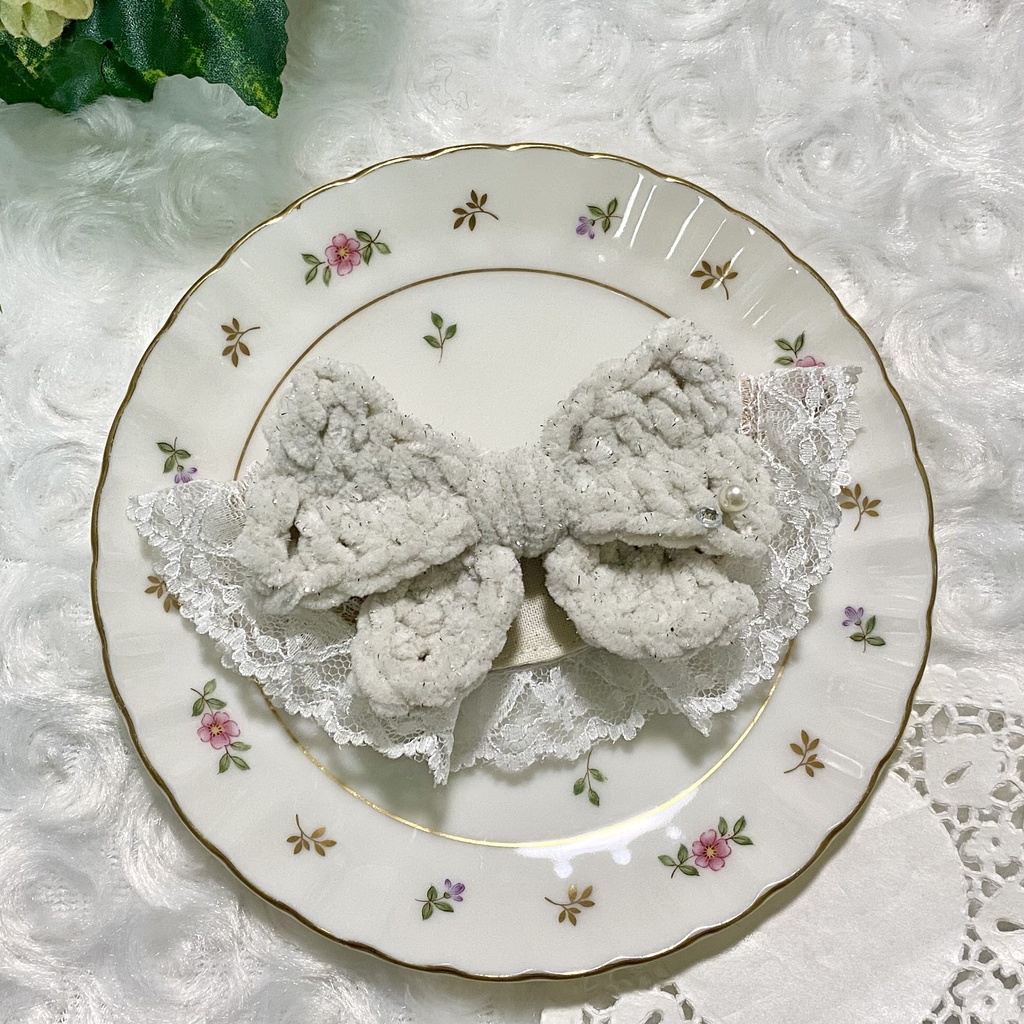 【10〜12cmぬい服】 きらきら猫耳ニット帽子セット