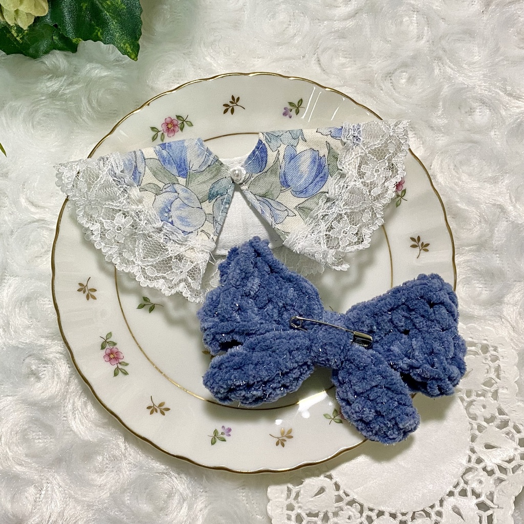 【10〜12cmぬい服】 きらきら猫耳ニット帽子セット