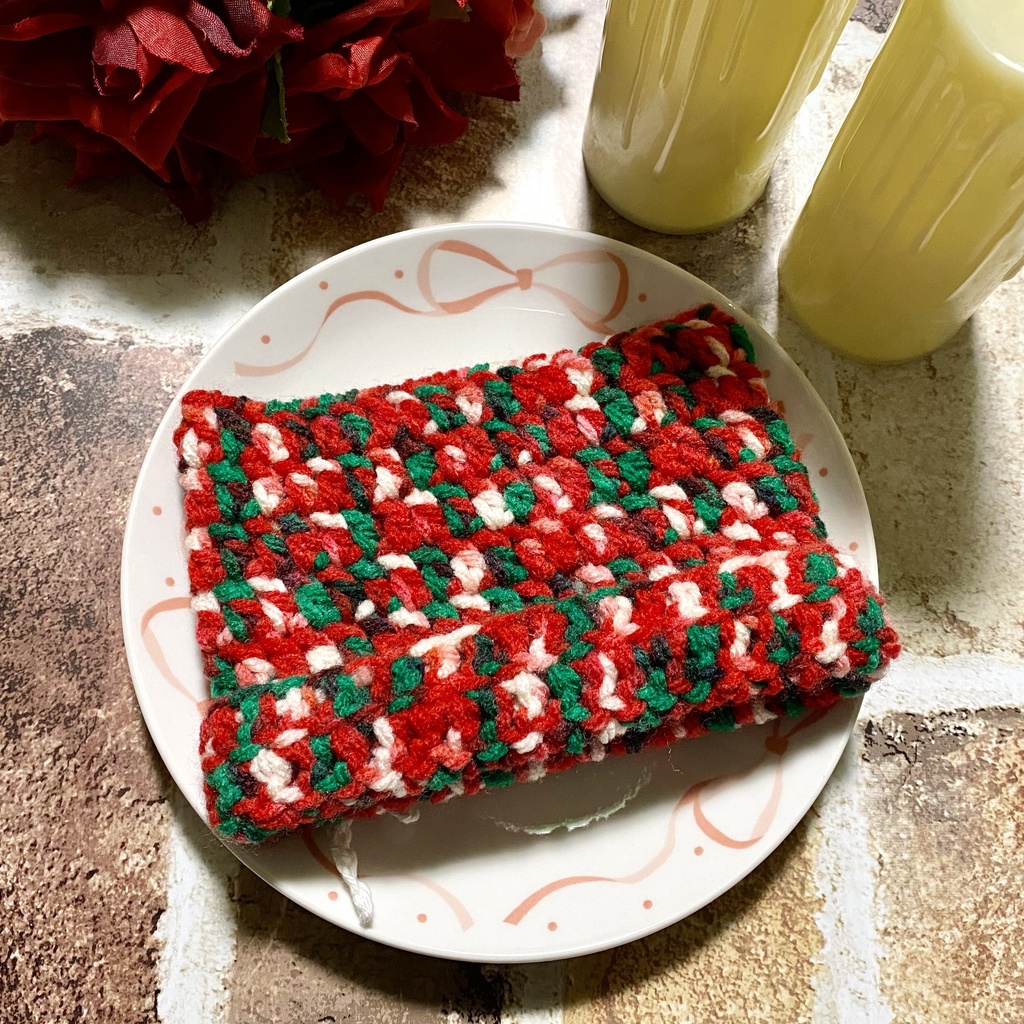 【10〜12cmぬい服】【15〜16cmぬい服】 クリスマス猫耳ニット帽子セット