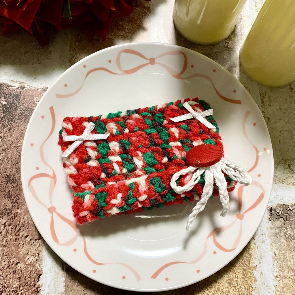 【10〜12cmぬい服】【15〜16cmぬい服】 クリスマス猫耳ニット帽子セット