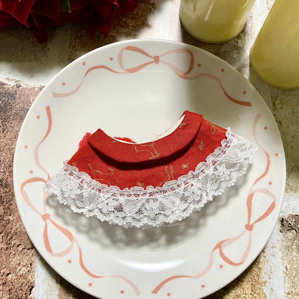 【10〜12cmぬい服】【15〜16cmぬい服】 クリスマス猫耳ニット帽子セット