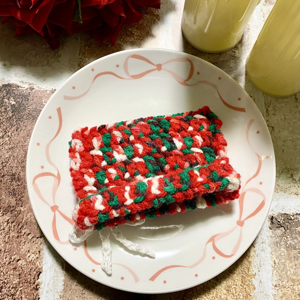 【10〜12cmぬい服】【15〜16cmぬい服】 クリスマス猫耳ニット帽子セット