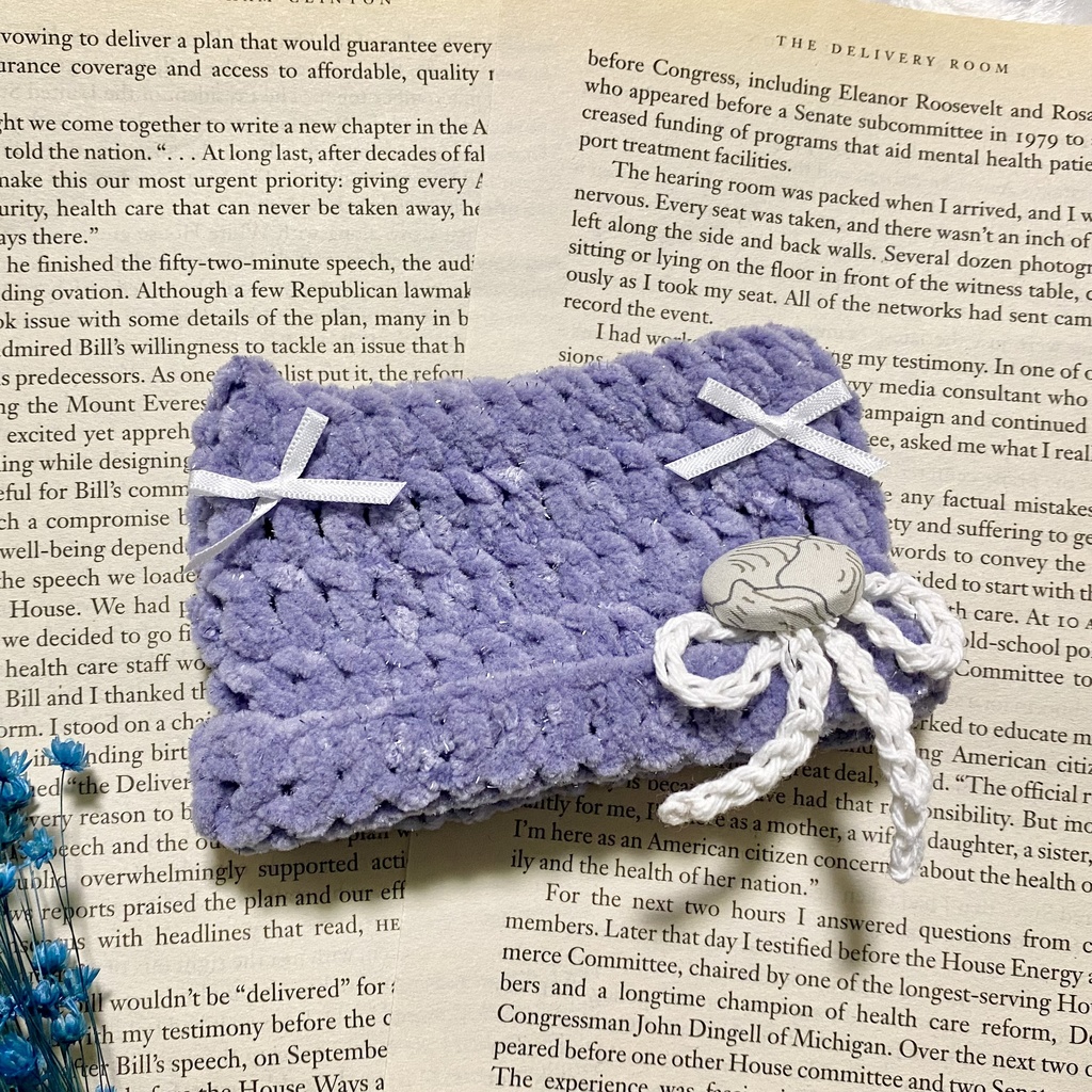 【10〜12cmぬい服】 きらきら猫耳ニット帽子セット