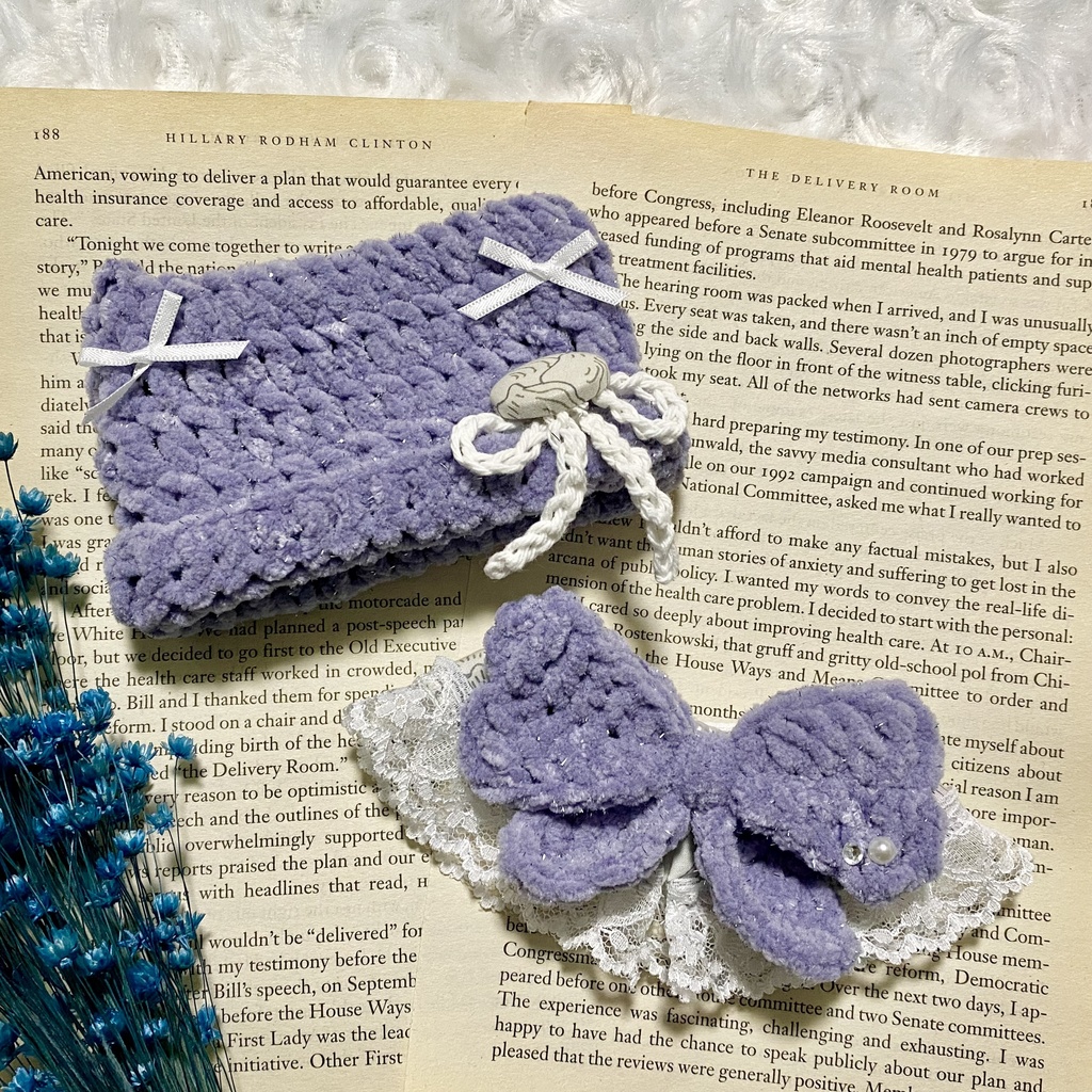 【10〜12cmぬい服】 きらきら猫耳ニット帽子セット