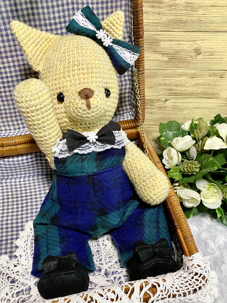 着せ替えのできるBIGあみぐるみ 黄色のねこちゃん
