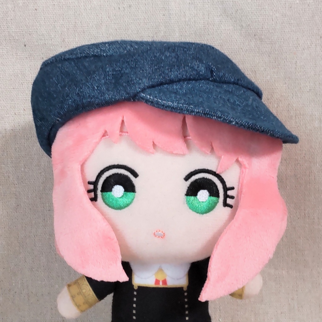 【16cmぬいぐるみ用】ムラ染め加工ジーンズのハンチング帽子【ぬいぐるみ服・ぬい服】