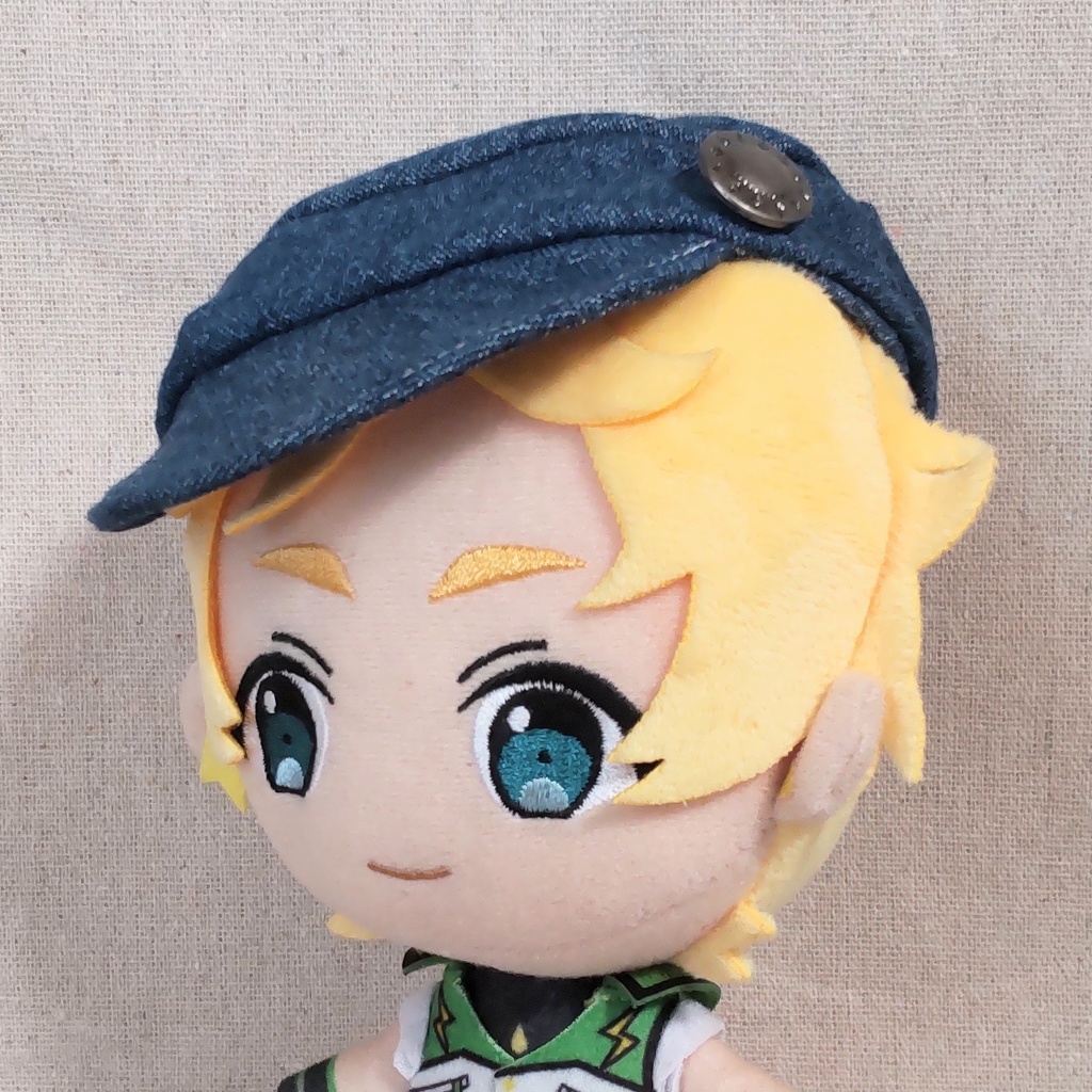 【16cmぬいぐるみ用】ムラ染め加工ジーンズのハンチング帽子【ぬいぐるみ服・ぬい服】