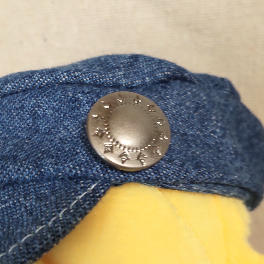 【16cmぬいぐるみ用】ムラ染め加工ジーンズのハンチング帽子【ぬいぐるみ服・ぬい服】