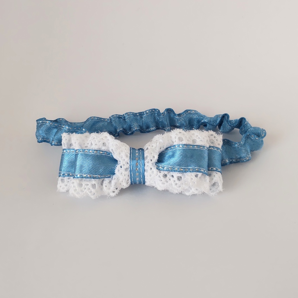 【定番作品】アリスちゃんのワンピースドレス&リボンヘアバンド♬ブルー♬水色【16cmぬいぐるみ用】