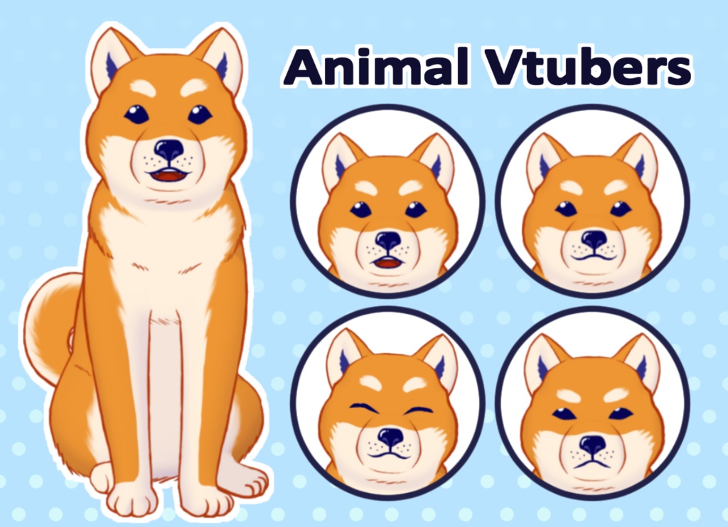 Orange Shiba live2D vtuber model