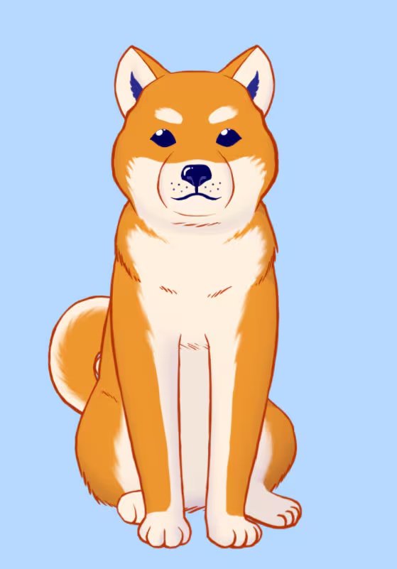 Orange Shiba live2D vtuber model