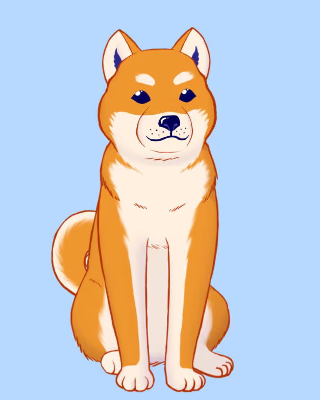 Orange Shiba live2D vtuber model