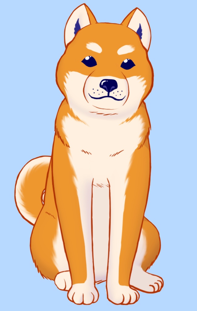 Orange Shiba live2D vtuber model