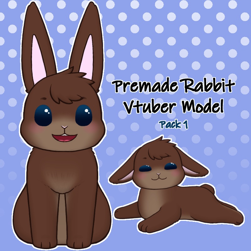 2D rabbit Vtuber model Pack 1 - Fully rigged