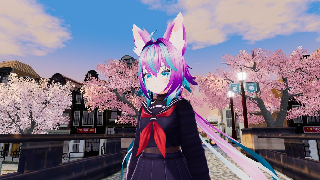 Rindo 竜胆 Hair Purple Turquoise Textures