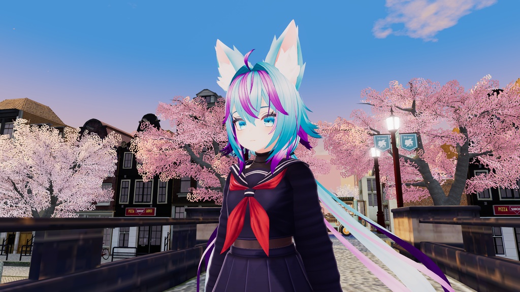 Rindo 竜胆 Hair Purple Turquoise Textures