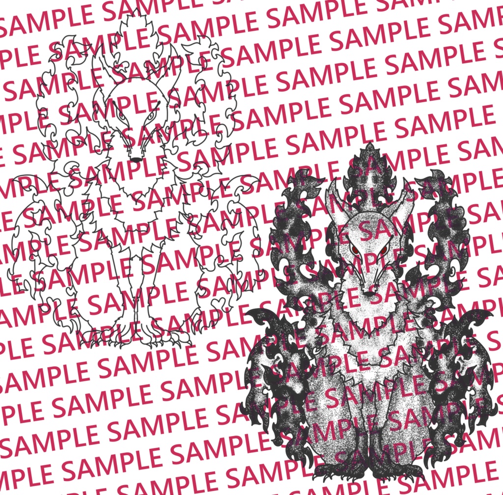 Velno向け和彫り風タトゥーテクスチャ素材