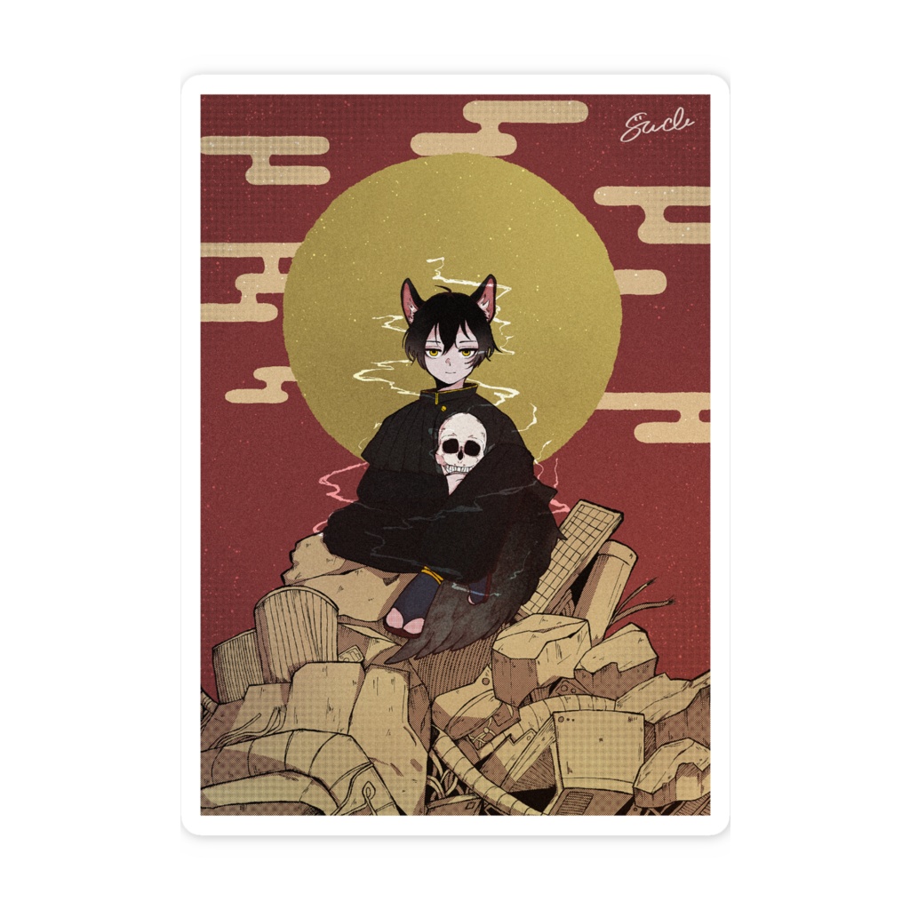 骸の玉座 スマホステッカー