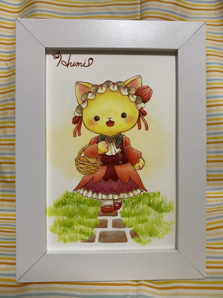 【原画】猫 チューリップ