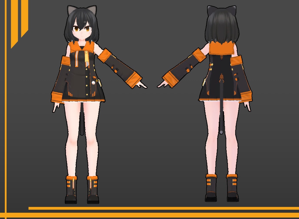 VRchatオリジナル3Dモデル"クロ"