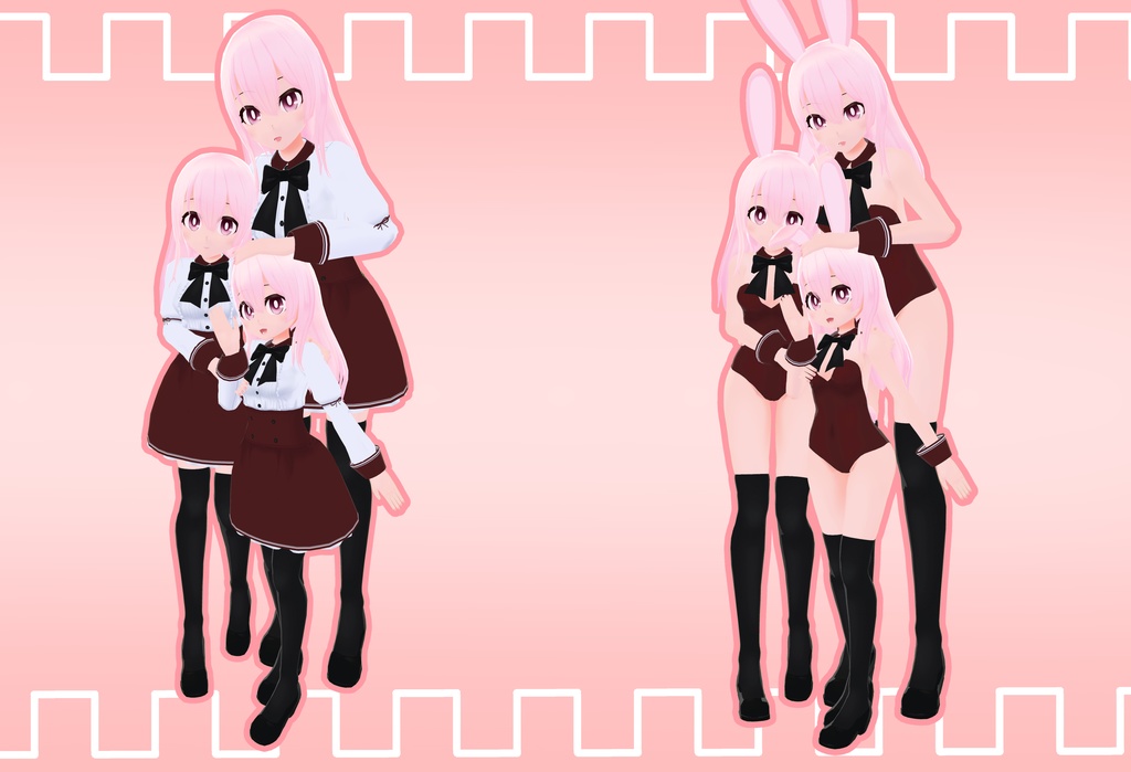 VRchatオリジナル3Dモデル"ミナ"