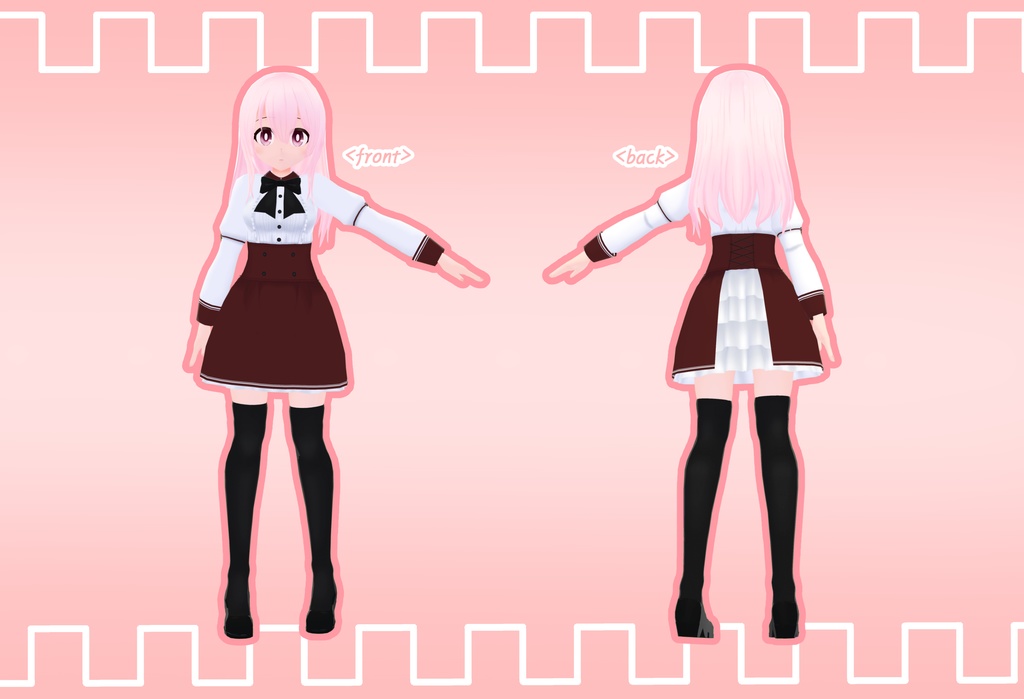 VRchatオリジナル3Dモデル"ミナ"