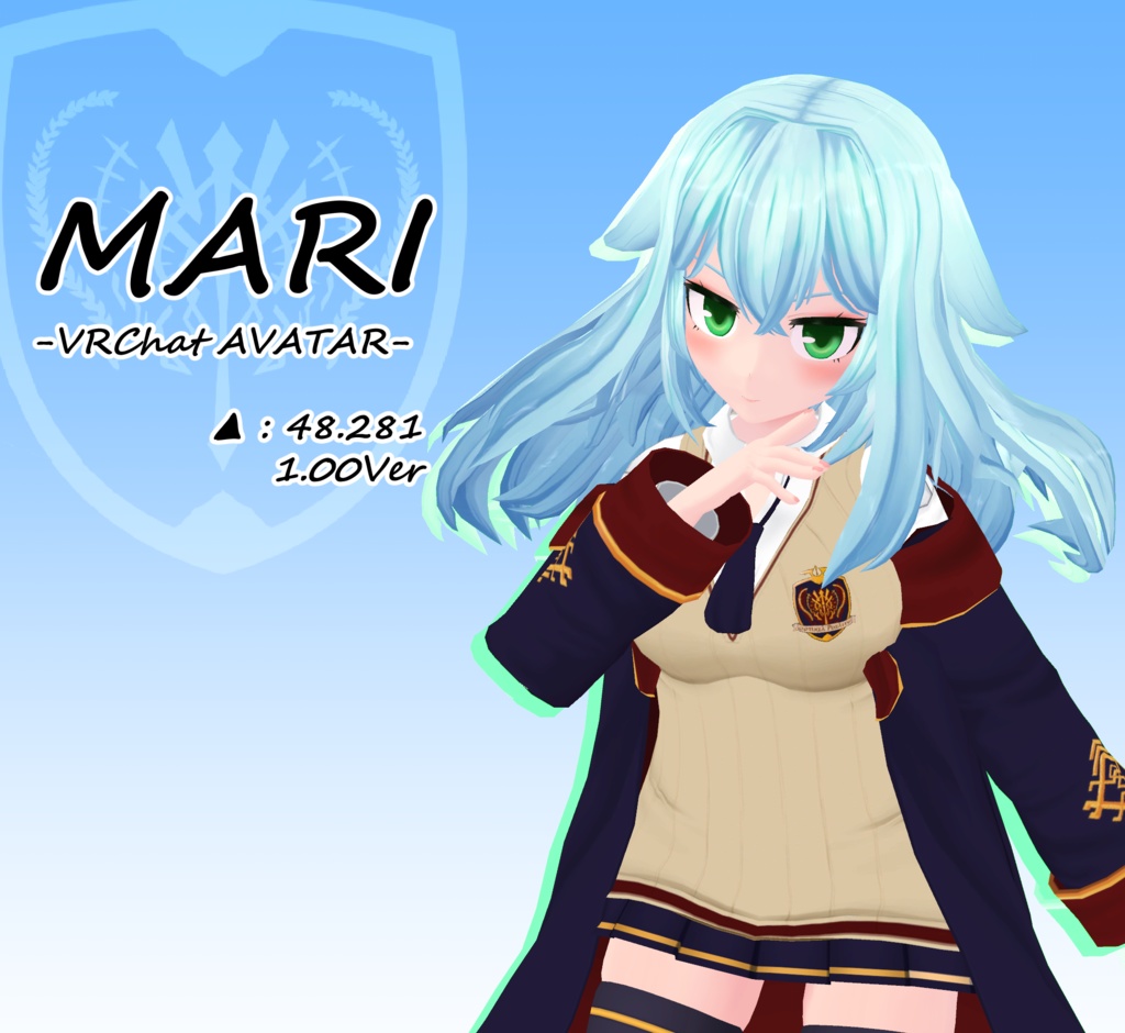 VRCオリジナル３Dモデル"Mari"1.03ver