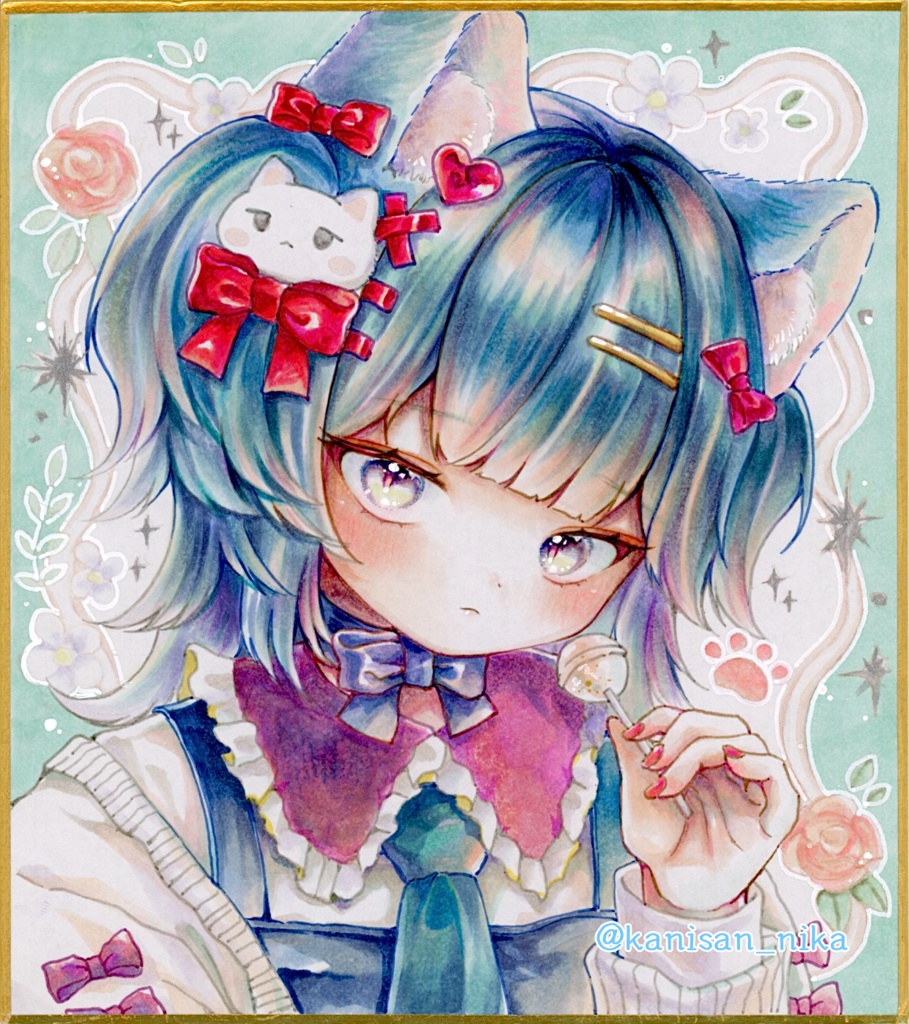 【アルコールインク】ロリポップキャット🐾