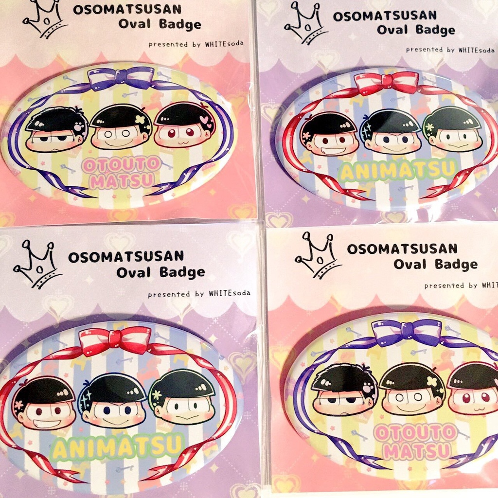 兄松・弟松缶バッジ(楕円)