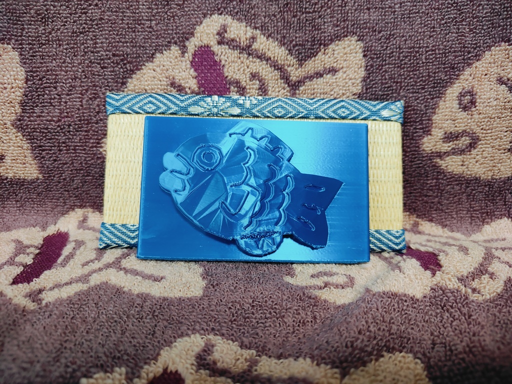 凹凸がキュートなたい焼きカードケース（青）