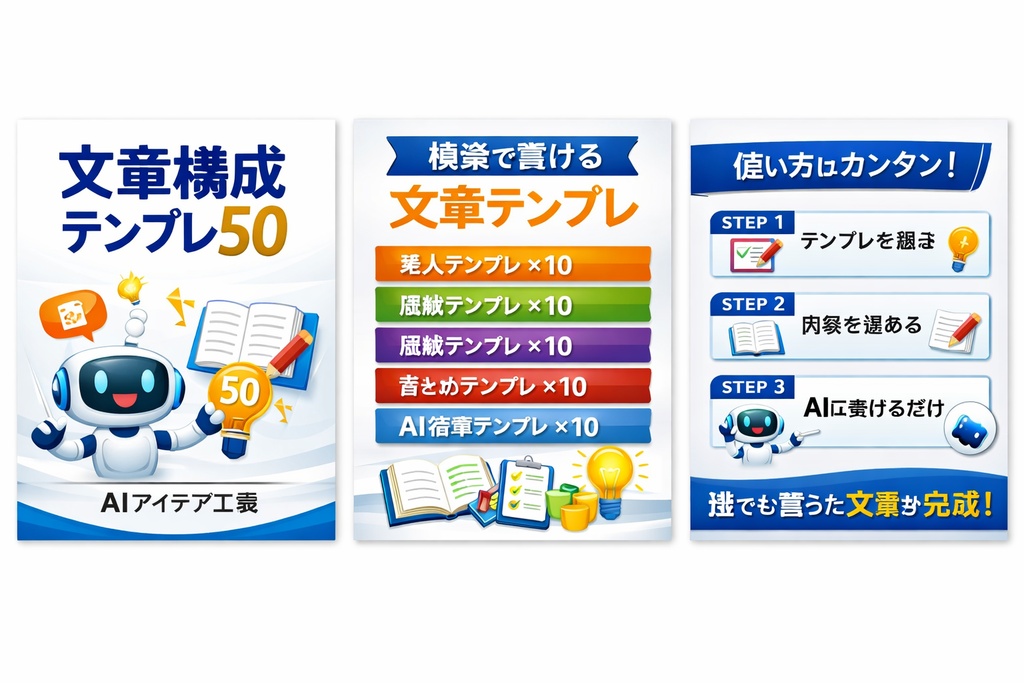文章構成テンプレ50（PDF）｜AIアイデア工房式