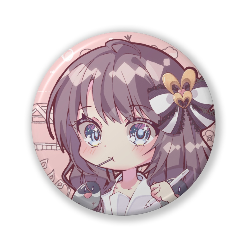 ノーマル文鳥の缶バッジ(擬人化ver)