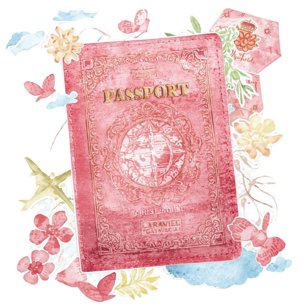 【ピンク旅行シリーズ】水彩アンティーク風クリップアート10点セット|PNG背景透過