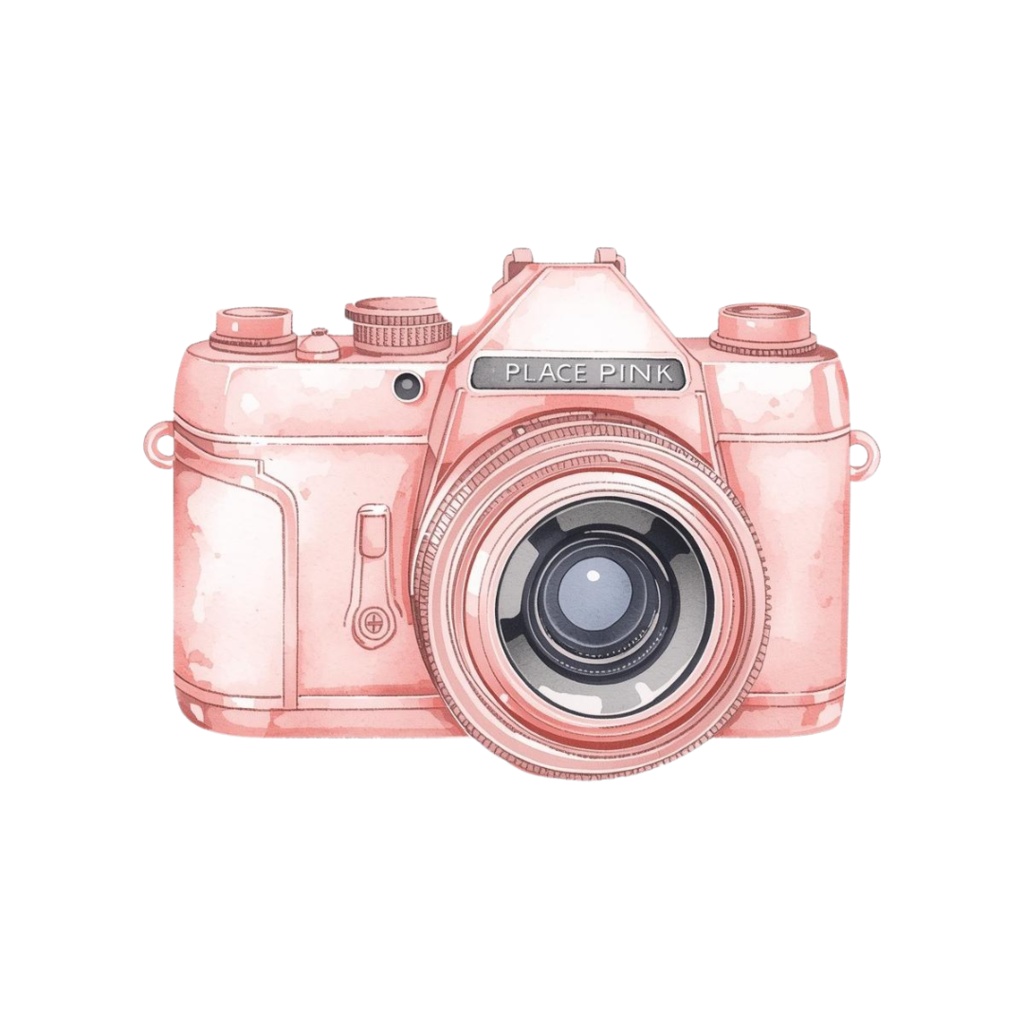 【ピンク旅行シリーズ】水彩アンティーク風クリップアート10点セット|PNG背景透過