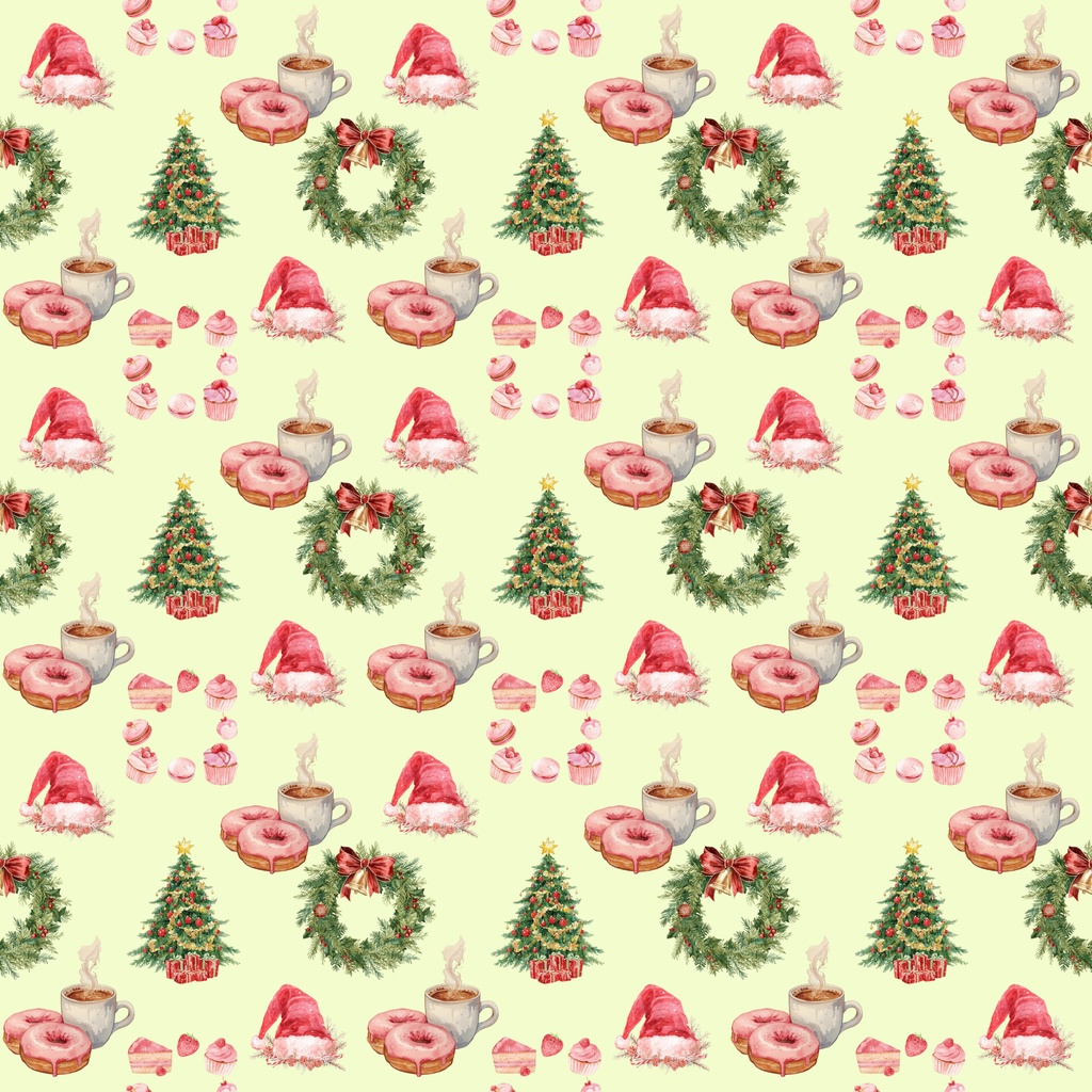 イエロー系クリスマスデジタルペーパー