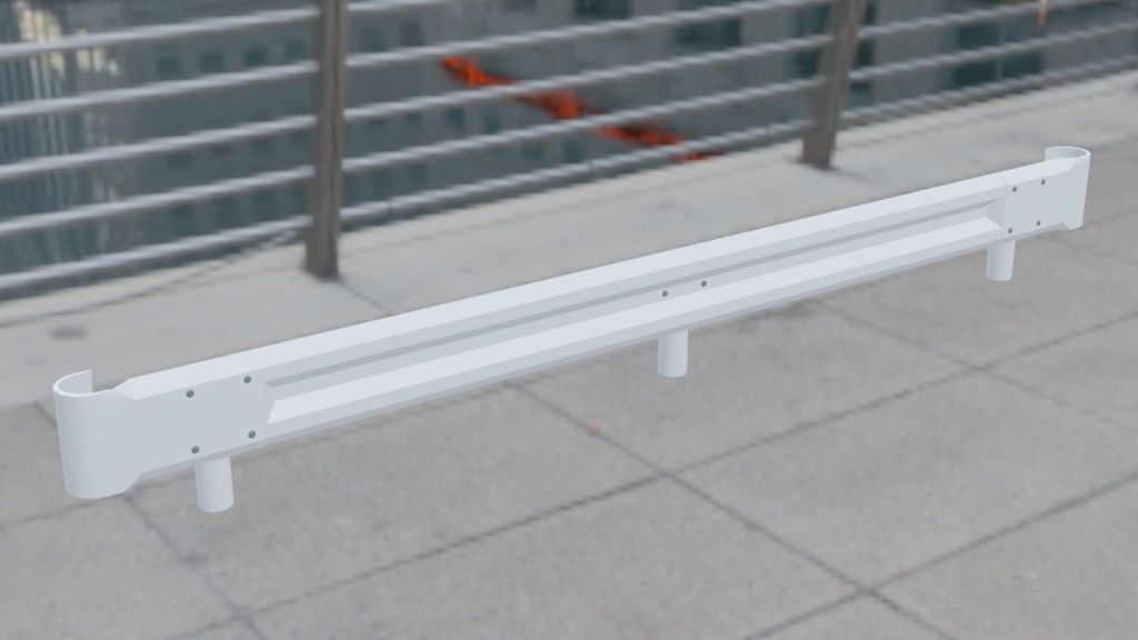 ガードレール 3Dモデルデータ