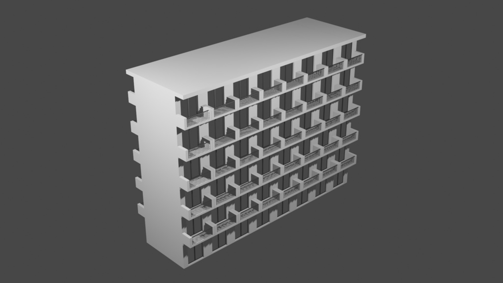 普通のマンション 3Dモデルデータ